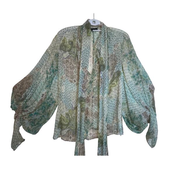 GORGEOUS LBK Loubarok‎ Blouse - Made in France - Size L - Incredible Sleeves - Picture 1 of 14